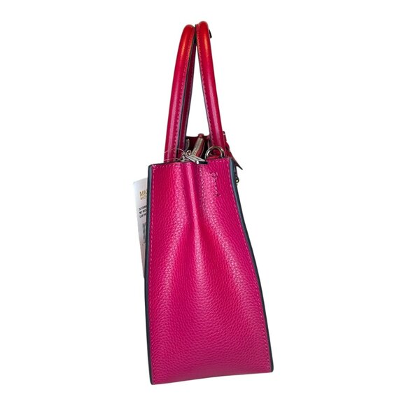 Michael Kors Mercer medium pebbled leather crossbody bag in a dark raspberry - Picture 3 of 9